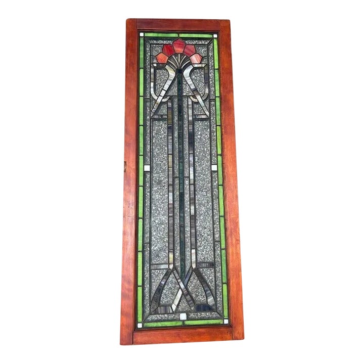 Antique Stained Lead Glass Window Door Architectural Salvage Arrow ...