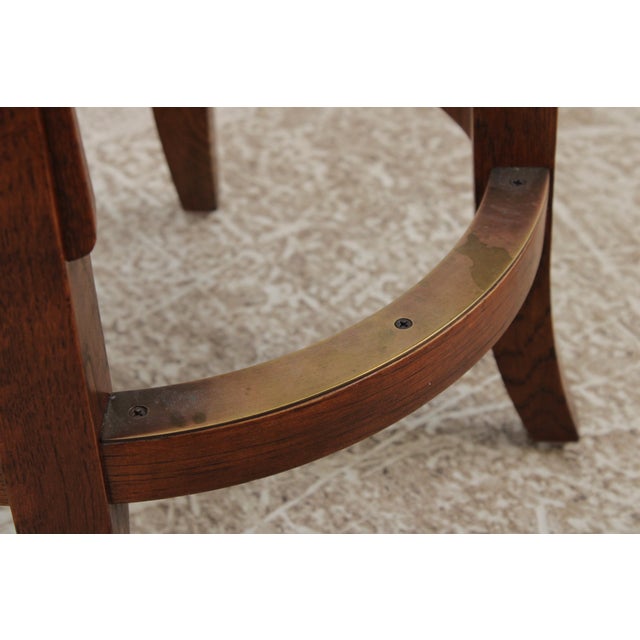 Brown Set of 3 Stickley Mission Oak Counter Bar Stools For Sale - Image 8 of 14
