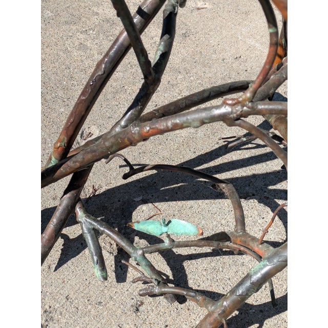 Late 20th Century Hand Made Copper Triangle Mangrove Coffee Table Botanical For Sale - Image 12 of 16