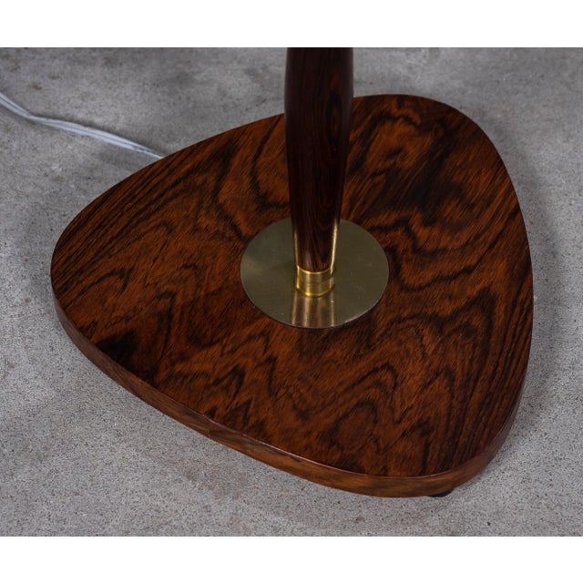 Mid-Century Danish Rosewood & Brass Floor Lamp, 1960s For Sale - Image 11 of 12