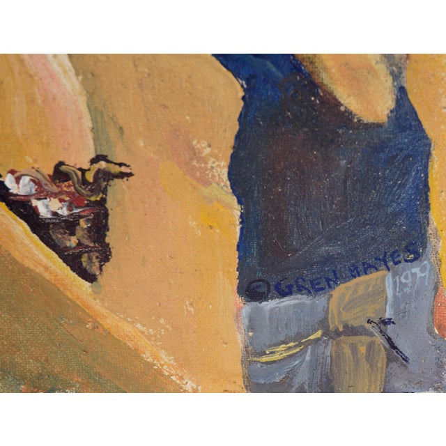 1970s "American Geisha" - Figurative Portrait in Oil on Linen by Patricia Gren Hayes For Sale - Image 5 of 11