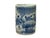 Asian 3.75" Vintage Fade Blue White Graphic Small Porcelain Holder For Sale - Image 3 of 10