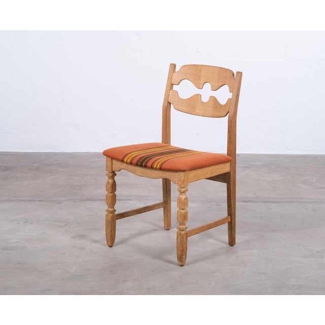 1960s Vintage Razor Blade Oak Dining Chairs by Henning Kjærnulf, 1960s, Set of 6 For Sale - Image 5 of 10