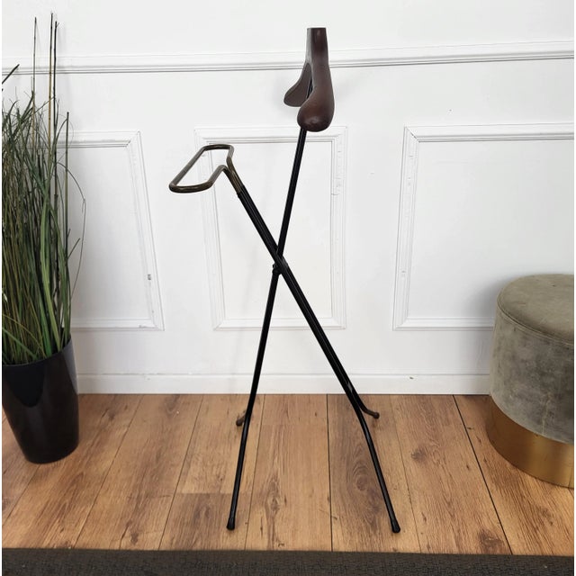 Metal Vintage Italian Brass and Metal Valet Stand by Ico & Luisa Parisi, 1950s For Sale - Image 7 of 8