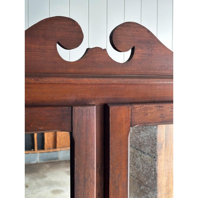 Antique Mahogany Cabinet With Mirrored Doors For Sale - Image 9 of 16