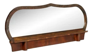 Hand-Carved Walnut Mirror with Shelf by Osvaldo Borsani, 1930s
