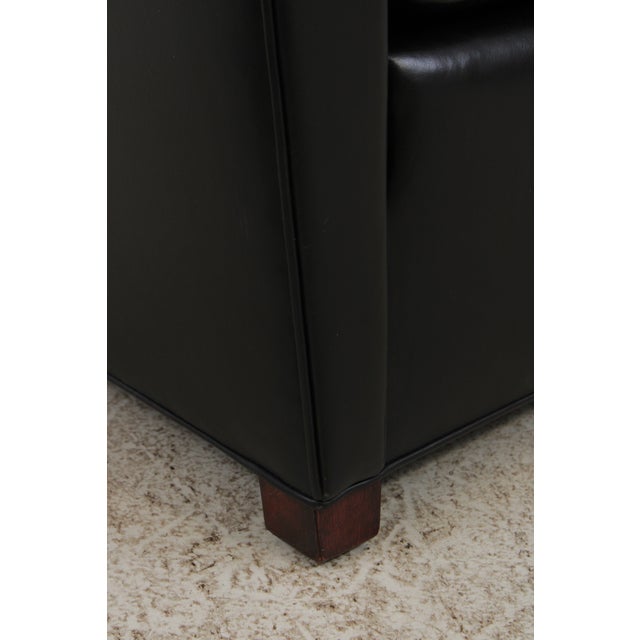 Pair of Stickley Black Leather Club Chairs For Sale - Image 10 of 13