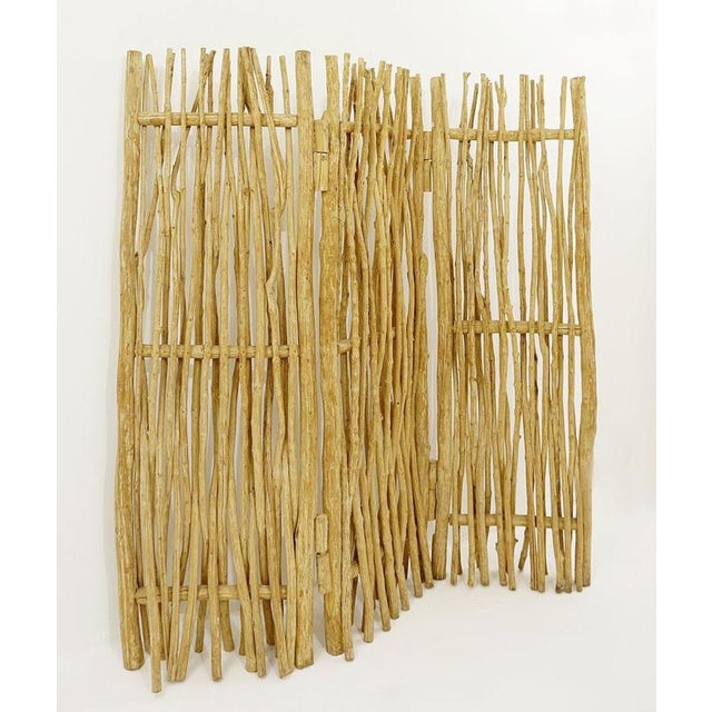 Decorative Wood Branches 3-Panel Room Divider For Sale - Image 11 of 11