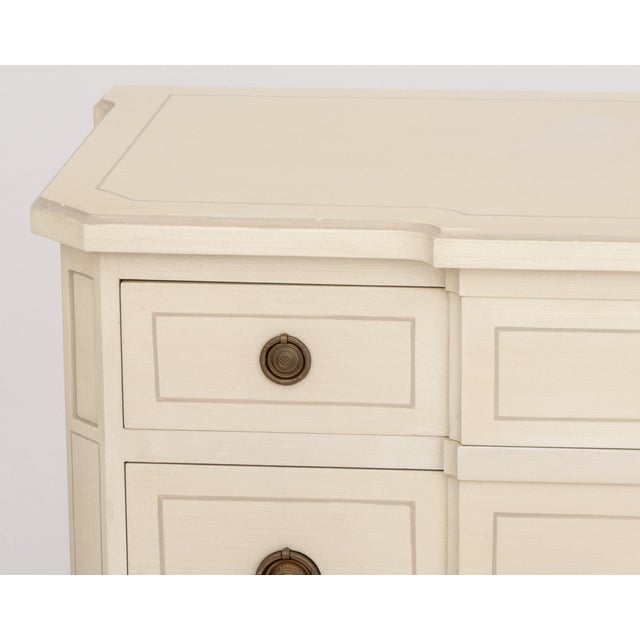 French French Style Cream Painted Commodes, Pair For Sale - Image 3 of 9