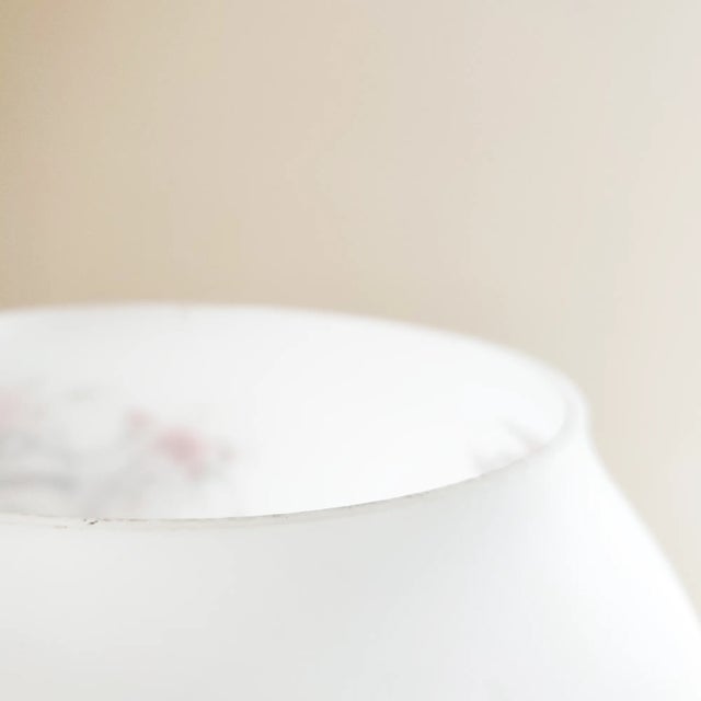 Vintage Famille Rose Opaque Satin Glass Pendant Lightshade, 1920s For Sale - Image 10 of 13