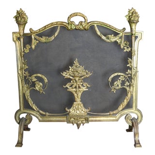 Gilt Bronze Fire Screen, 19th Century For Sale