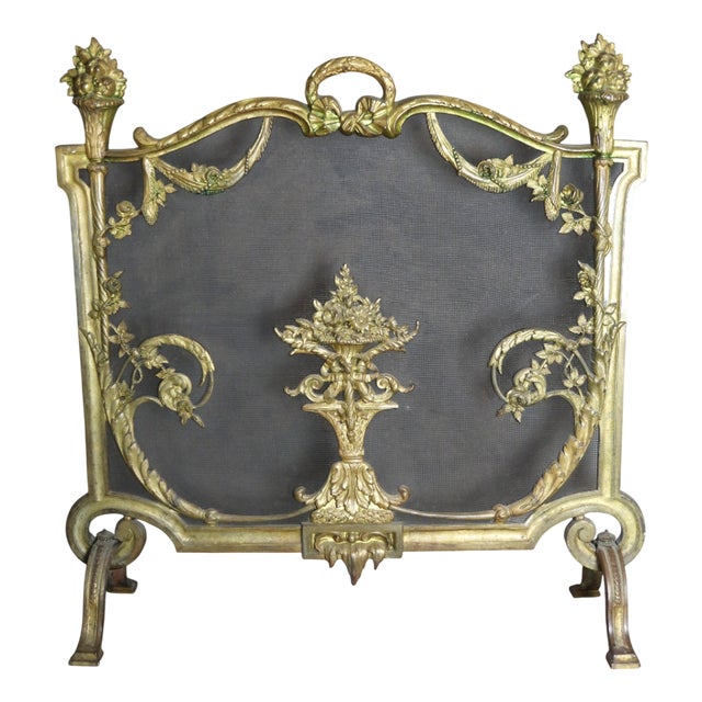 Gilt Bronze Fire Screen, 19th Century For Sale