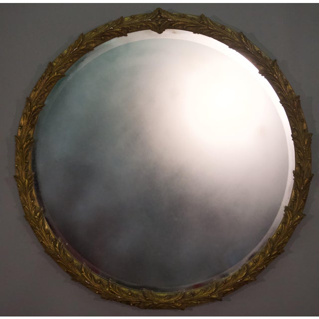 Modern giltwood beveled mirror, contemporary mirror plate with spray matte finish for photo purposes only.
