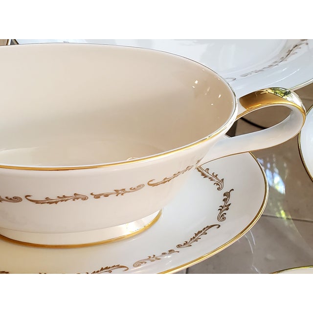 Cream ❤️Miami Pick Up ONLY-Rare Vintage 1970 Royal Castle FULL-91pc China Set Gold-Leaf Ivory Fine For Sale - Image 8 of 12