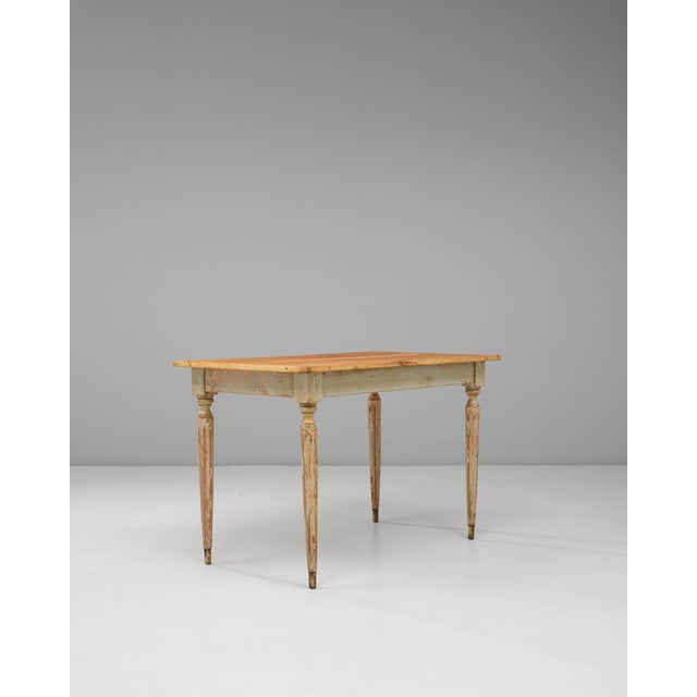 20th Century French Gustavian Wood Patinated Side Table For Sale - Image 18 of 18