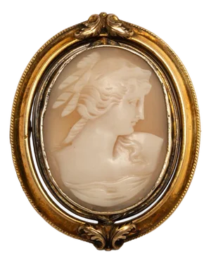 Antique 10k Gold Victorian Swivel Mourning Cameo Brooch Locket Tooth & Hair 1860