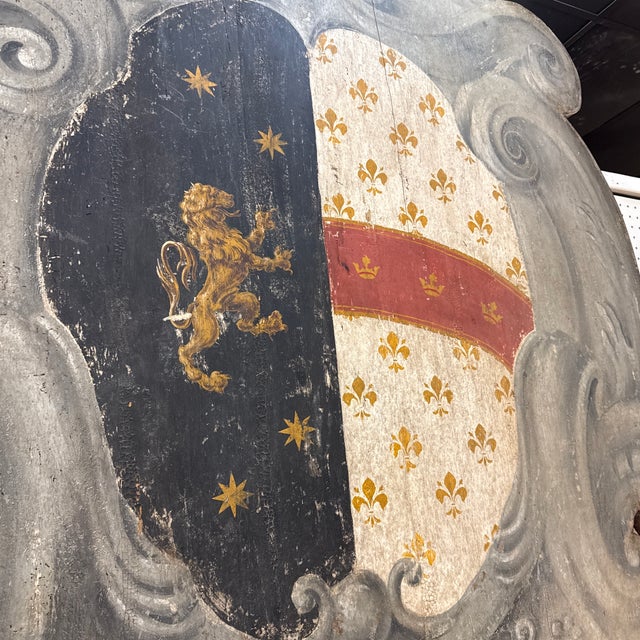 Baroque Monumental Italian Painted Shield For Sale - Image 3 of 10