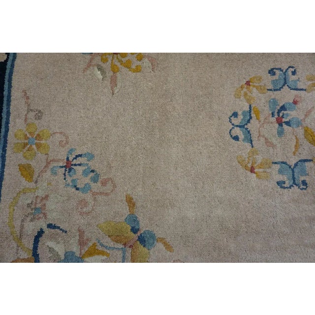 1920s Ivory Traditional Medallion Antique Chinese Peking Carpet 9' X 12' Woven Wool Rug For Sale In New York - Image 6 of 11
