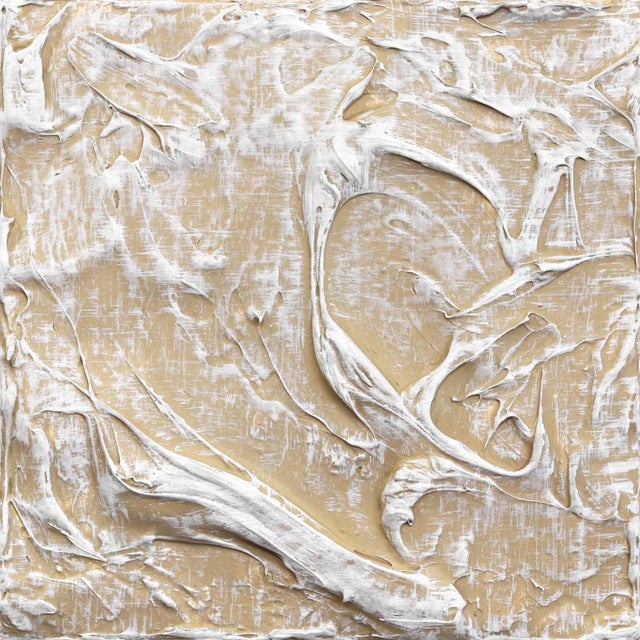 "Forces of Nature 7" Original Textural Impasto Earth Tone Beige White Artwork by Len Klikunas For Sale - Image 11 of 11