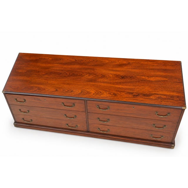Campaign 1970s National Mt. Airy Campaign-Style Six-Drawer Dresser For Sale - Image 3 of 9