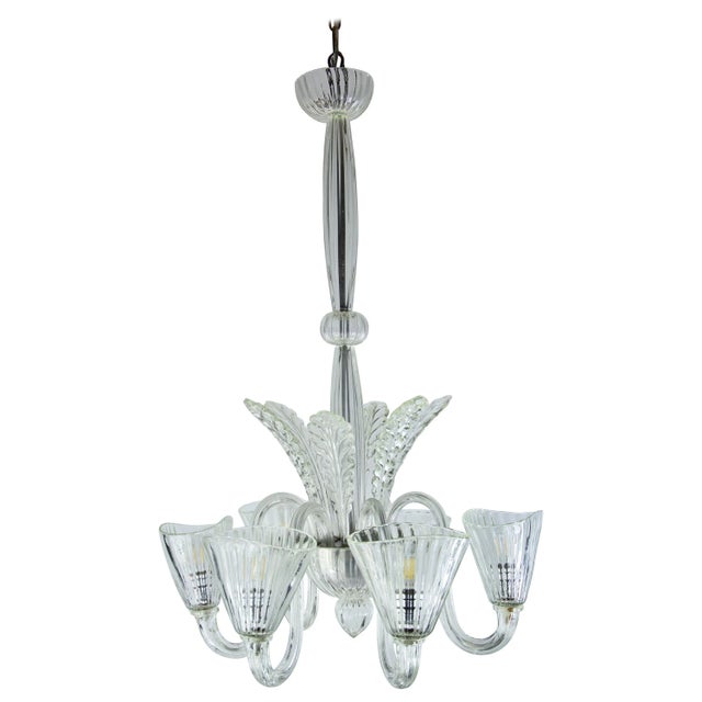 1940s Italian Venetian Murano Glass Chandelier For Sale - Image 9 of 9