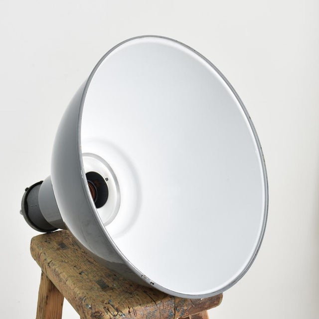 16″ Industrial Grey Benjamin Pendant Light, 1950s For Sale - Image 6 of 8