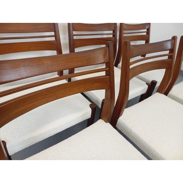 Vintage Scandinavian Dining Chairs in Teak and French Terry Fabric, 1960s, Set of 6 For Sale - Image 4 of 15