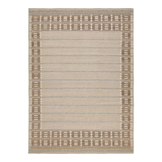 Rug & Kilim’s Scandinavian Style Rug in Beige-Brown With Geometric Patterns - 5x7 For Sale
