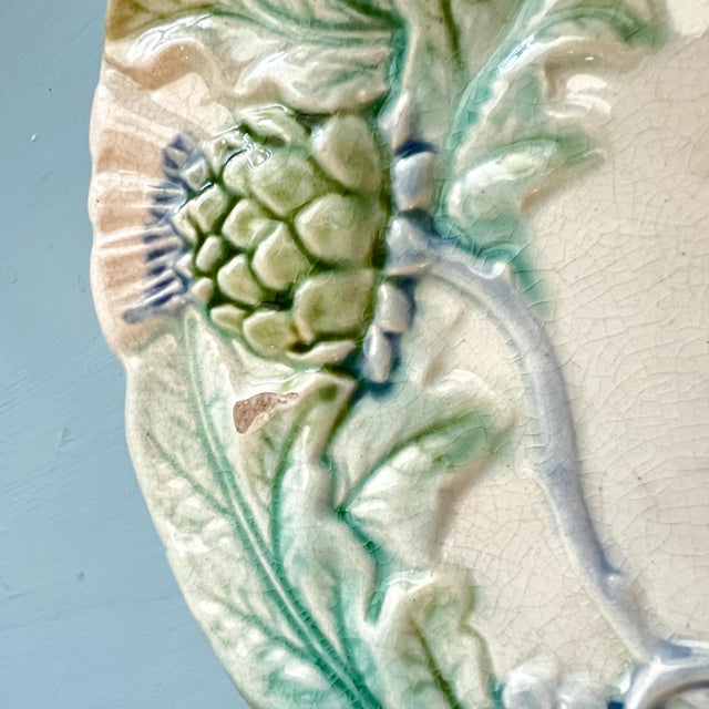 Antique French Majolica Fives-Lille Asparagus Plates - Set of 12 For Sale - Image 10 of 12