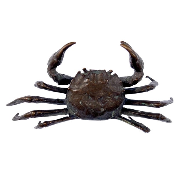 Japanese Okimono Style Bronze Crab For Sale - Image 4 of 10