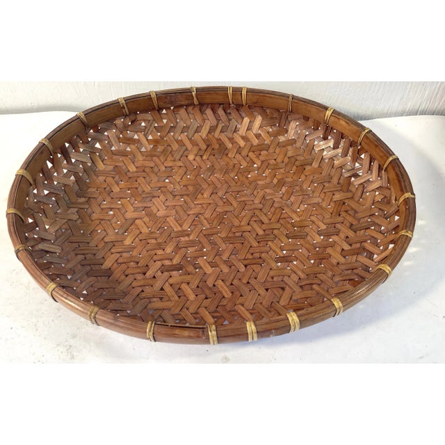 Vintage Low Oval Tray Basket For Sale In Dallas - Image 6 of 8