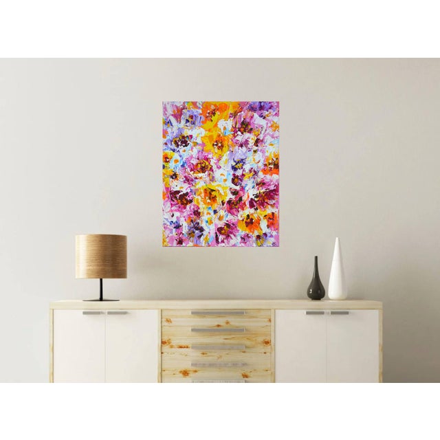 Textile Floral Expression 7.Modern Original Hand Painting. For Sale - Image 7 of 9