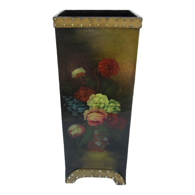 Vintage Tole HandPainted Floral Umbrella Stand Chairish