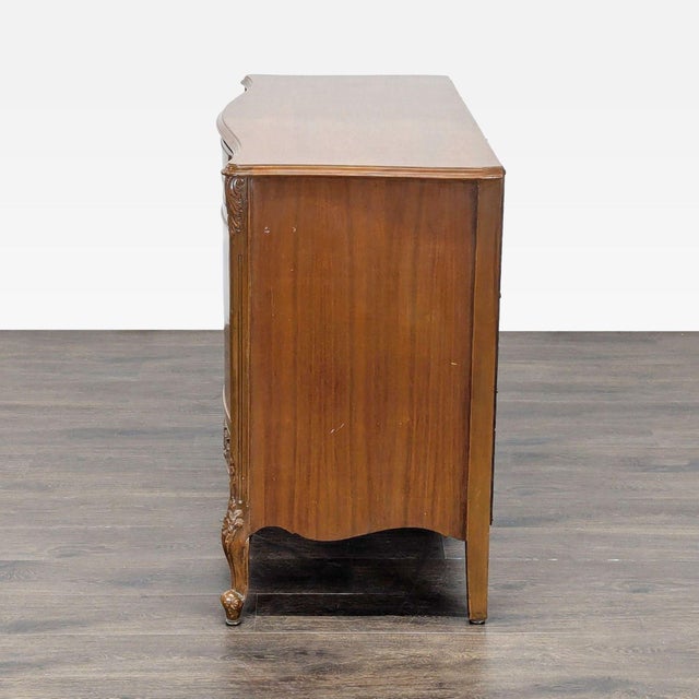 John Stuart John Stuart Inc. Classic Wooden Dresser With Curved Drawers and Ornate Detailing For Sale - Image 4 of 10