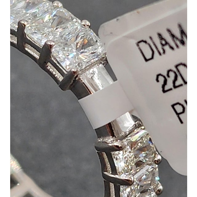 3.80 Ct Platinum Radiant Eternity Band With Gap for Sizing Size 6.5 For Sale In Chicago - Image 6 of 9