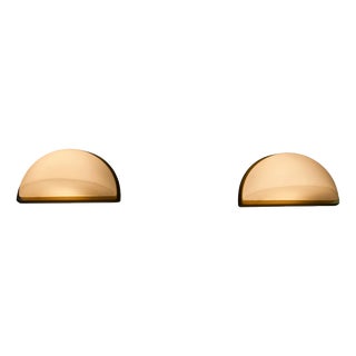 Brass and Opal Glass Wall Lamps from Peill & Putzler, 1970s, Set of 2 For Sale