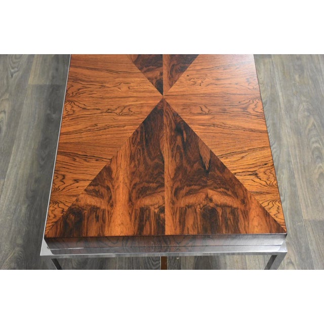 Mid-Century Modern Rosewood & Chrome Mid-Century Modern Coffee Table For Sale - Image 3 of 7