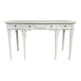 Late 20th Century White Lacquered Chippendale Console by Maitland-Smith For Sale