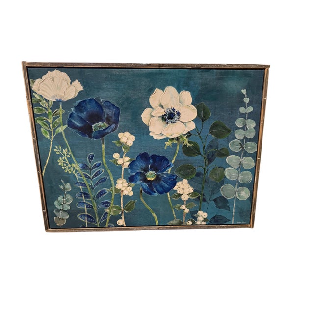 A striking large-scale floral work by artist Kathryn White, presented as a hand-embellished giclée on canvas and...