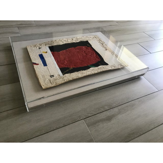 Original James Coignard Etching W/Mixed Media Collage on Handmade Paper, Shadowbox Frame For Sale - Image 4 of 11