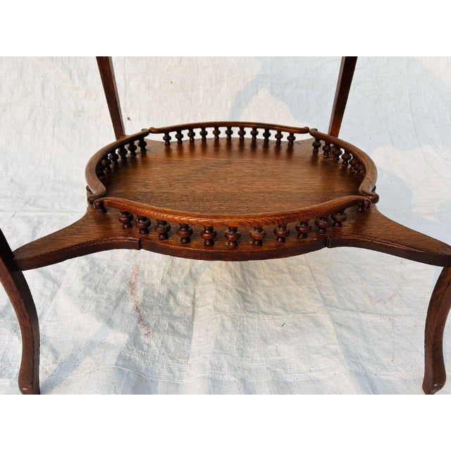 Antiques Galley Solid Oak Occasional Parlor Table For Sale - Image 4 of 9