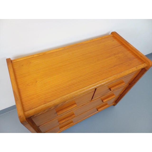 Vintage chest of drawers from the 70s and 80s, attributed to the Gautier brand, in pine wood, 4 drawers: 2 large and 2...