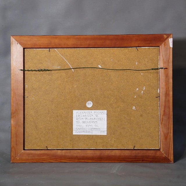 2000 - 2009 Garden Clematis With Watering Cans, 2000 – Oil Painting by Alexander Michael For Sale - Image 5 of 6