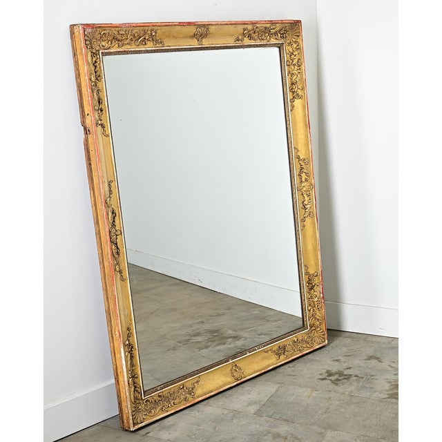 Wood French 19th Century Gold Gilt Empire Mirror For Sale - Image 7 of 9
