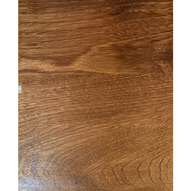 Wood 1970s Japanese MCM Tri-Fold Walnut & Ceramic Folk Art Cheese Board For Sale - Image 7 of 8