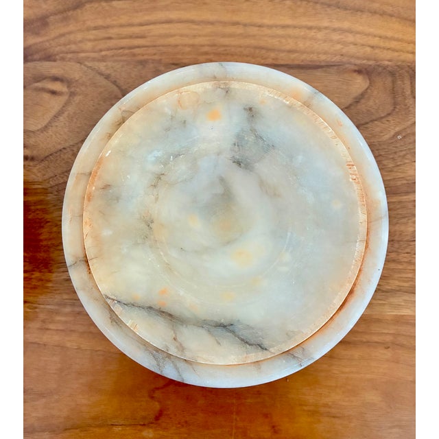 Stone Vintage Alabaster Pedestal Jar For Sale - Image 7 of 10