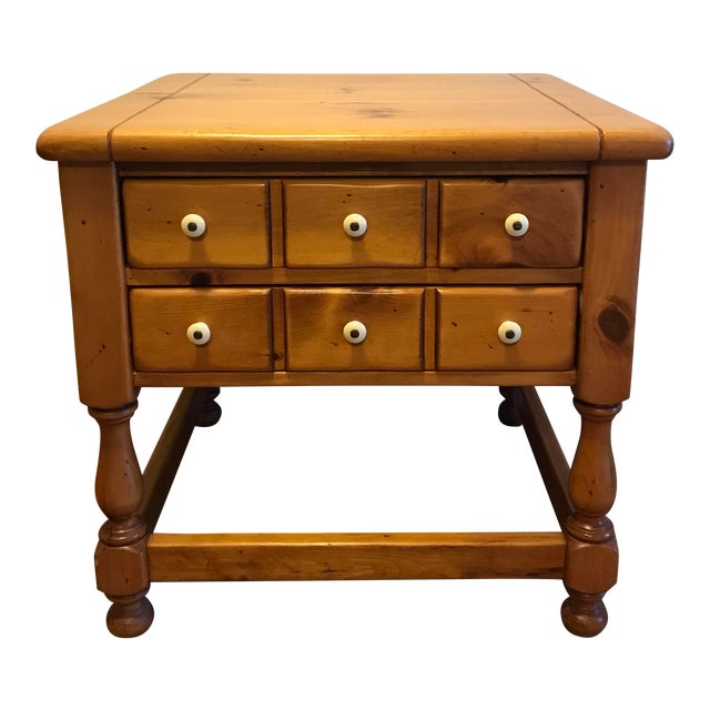 Antique Ethan Allen Antiqued Pine Nightstand Chairish