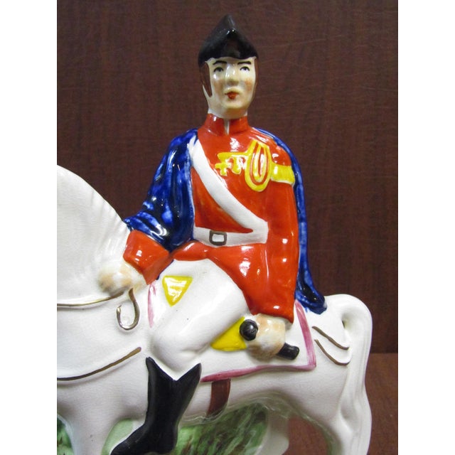 Antique Staffordshire Style Wellington Horseback Figurine Ceramic 10" L For Sale - Image 9 of 12
