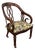 1970s Baker Milling Road Chinoiserie Sculptural Mahogany Cane Armchair With Brass Casters For Sale