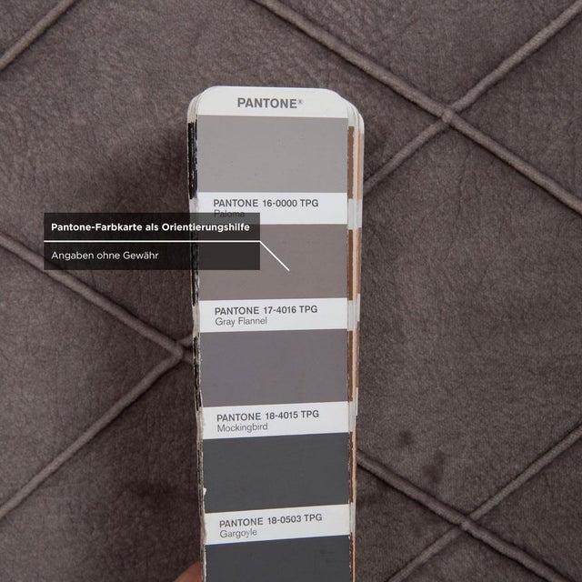 Textile Vintage Grey Fabric Bed For Sale - Image 7 of 12